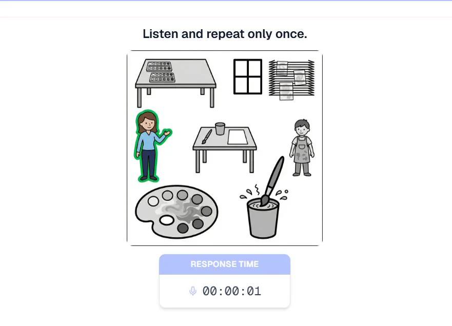 StudyGround mock test listen-and-repeat item